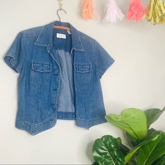 Vintage Jackets & Blazers - Vintage Retro 90’s Crop Denim Jacket
